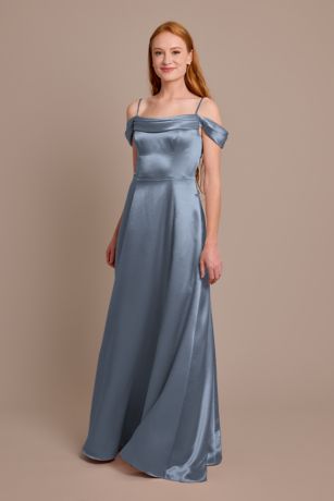 Celebrate DB Studio Luxe Charmeuse Off-the-Shoulder Dress